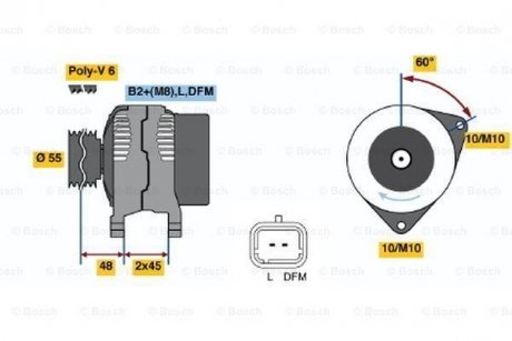 Генератор BOSCH 0 986 049 091 (фото 1)