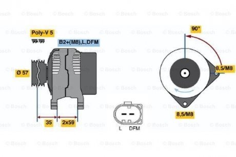 Генератор BOSCH 0 986 049 101