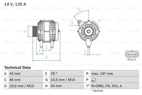 Генератор 0 986 049 171 BOSCH 0986049171