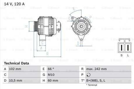 Генератор BOSCH 0986049550