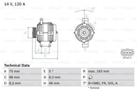 Генератор 0 986 049 670 BOSCH 0986049670