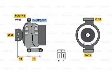 Генератор 0 986 080 320 BOSCH 0986080320