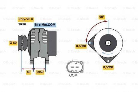 Генератор 0 986 081 340 BOSCH 0986081340