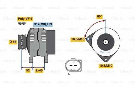 Генератор BOSCH 0986081390