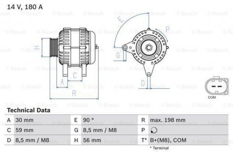 Генератор 0 986 081 930 BOSCH 0986081930