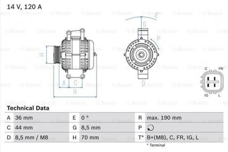 Генератор BOSCH 0 986 082 050