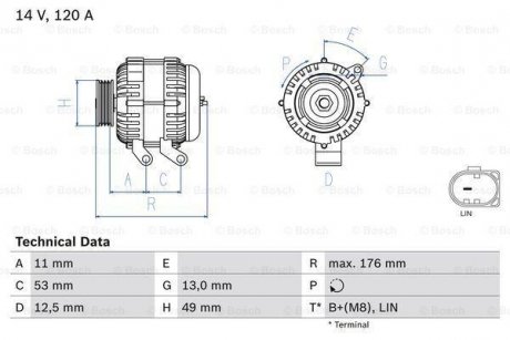 Генератор BOSCH 0986082220