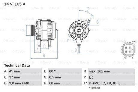 Генератор BOSCH 0986082410