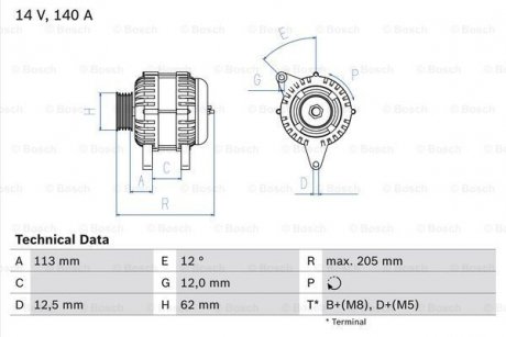 Генератор BOSCH 0986082620