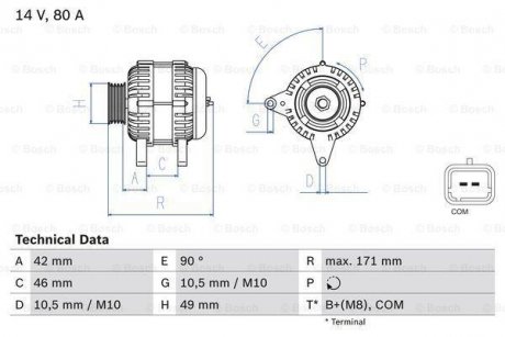 Генератор 0 986 082 740 BOSCH 0986082740