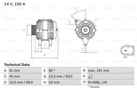 Генератор BOSCH 0986083620