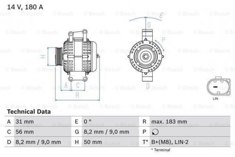 Генератор BOSCH 0986083670