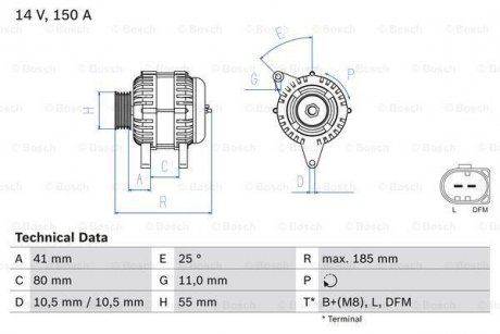 Генератор BOSCH 0986083760