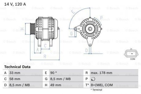 Генератор BOSCH 0 986 084 100 (фото 1)