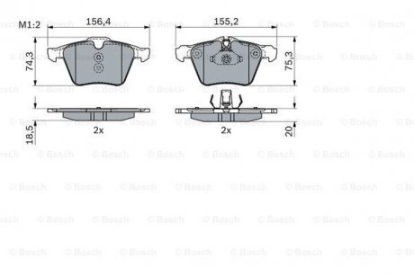 Тормозные колодки дисковые BOSCH 0986424125 (фото 1)