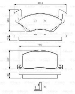 Комплект тормозных колодок, дисковый тормоз 0 986 424 264 BOSCH 0986424264 (фото 1)