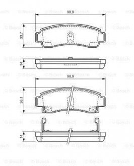 Тормозные колодки, дисковый тормоз (набор) BOSCH 0986424299