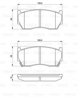 Комплект тормозных колодок, дисковый тормоз BOSCH 0 986 424 369 (фото 1)