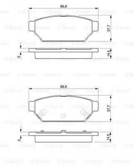 Комплект тормозных колодок, дисковый тормоз 0 986 424 464 BOSCH 0986424464 (фото 1)