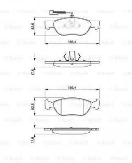 Тормозные колодки, дисковый тормоз (набор) BOSCH 0986424510