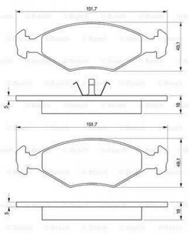 Тормозные колодки, дисковые. BOSCH 0986424514
