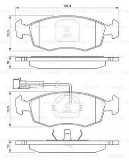 Тормозные колодки, дисковый тормоз (набор) BOSCH 0986424515