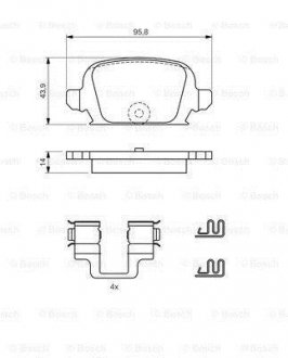 Гальмівні колодки дискові 0 986 424 528 BOSCH 0986424528 (фото 1)