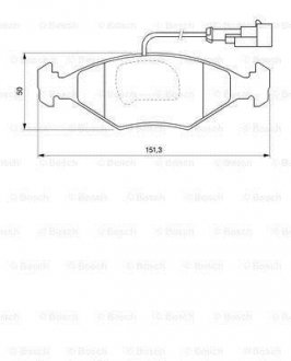 Тормозные колодки, дисковый тормоз (набор) BOSCH 0986424543