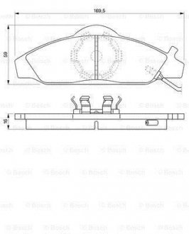 Тормозные колодки, дисковый тормоз (набор) BOSCH 0986424551