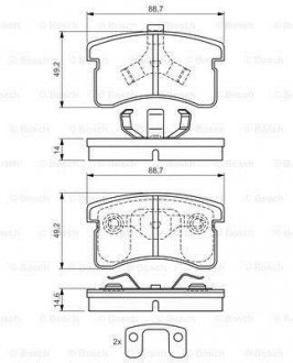 Тормозные колодки, дисковый тормоз (набор) BOSCH 0986424642