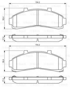 Комплект тормозных колодок, дисковый тормоз 0 986 424 656 BOSCH 0986424656