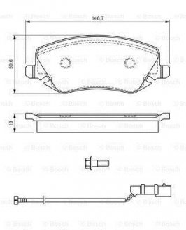 Тормозные колодки, дисковые. BOSCH 0986424679