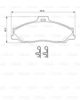 Тормозные колодки, дисковый тормоз (набор) BOSCH 0986424720 (фото 1)