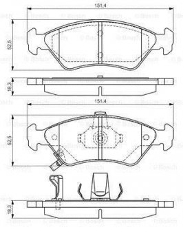 Тормозные колодки, дисковый тормоз (набор) BOSCH 0986424725