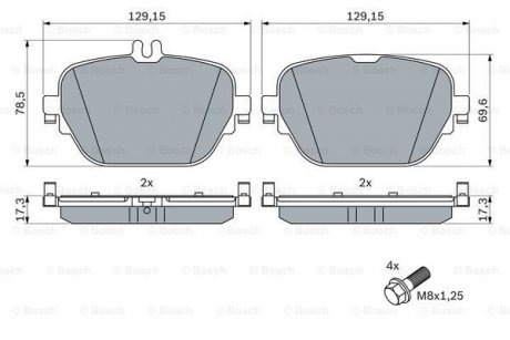 Гальмівні колодки дискові BOSCH 0986424858 (фото 1)