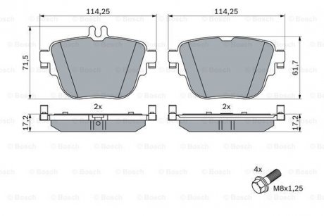 Гальмівні колодки дискові BOSCH 0986424859 (фото 1)