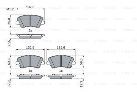 Гальмівні колодки дискові BOSCH 0986424863 (фото 1)