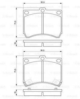 Гальмівні колодки, дискове гальмо (набір) BOSCH 0986460974