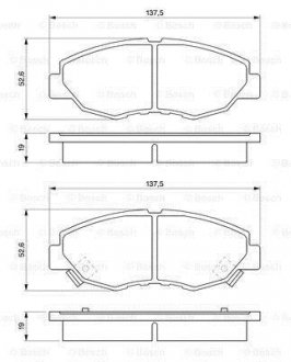 Тормозные колодки, дисковый тормоз (набор) BOSCH 0986461124 (фото 1)