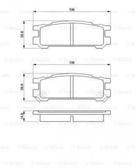 Гальмівні колодки, дискове гальмо (набір) BOSCH 0986461143