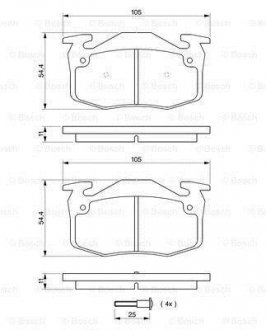 Тормозные колодки, дисковый тормоз (набор) BOSCH 0986461149 (фото 1)