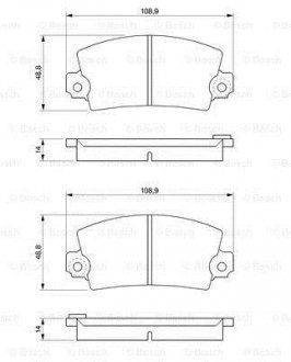 Гальмівні колодки, дискове гальмо (набір) BOSCH 0986461396