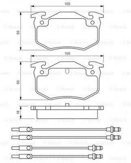 Тормозные колодки, дисковый тормоз (набор) BOSCH 0986466350 (фото 1)