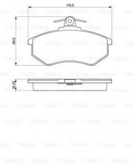 Тормозные колодки, дисковый тормоз (набор) BOSCH 0986466698