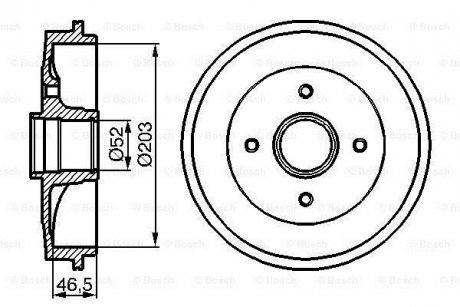 Тормозной барабан 0 986 477 124 BOSCH 0986477124