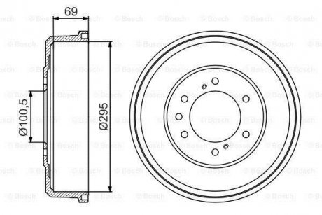 Тормозной барабан BOSCH 0 986 477 165