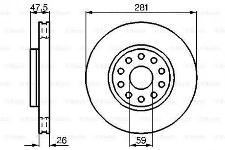 Диск тормозной BOSCH 0986478460 (фото 1)