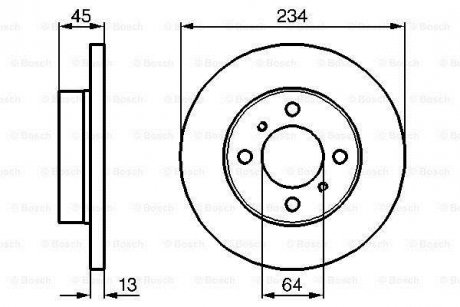 Гальмівний диск MITSUBISHI PROTON Colt, Lancer, 300-Serie, 400-Serie F BOSCH 0986478636