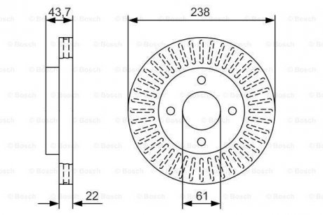 Тормозной диск NISSAN P. MICRA/NOTE 1,4-1,6 03- BOSCH 0986479A87 (фото 1)