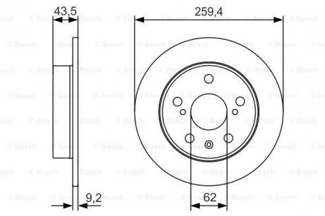 Тормозной диск 0 986 479 C44 BOSCH 0986479C44